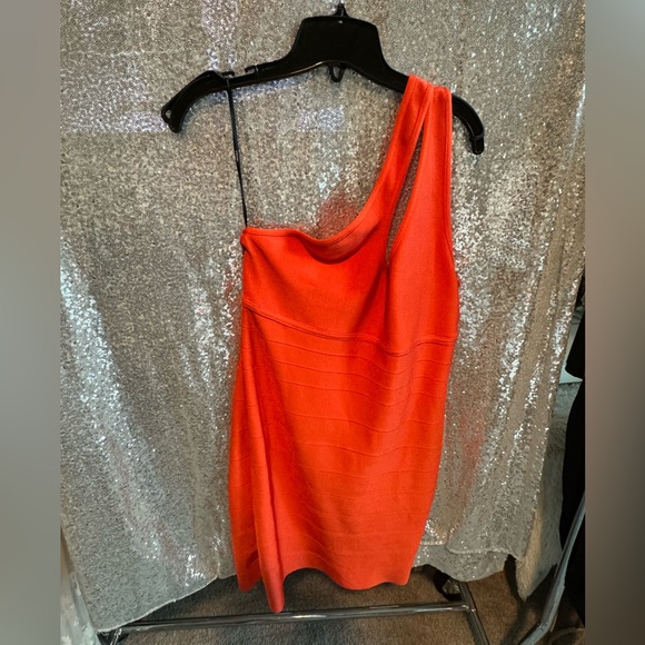 Orange One Shoulder Bandage Dress (Hervé Léger/F21) - Picture 2 of 6